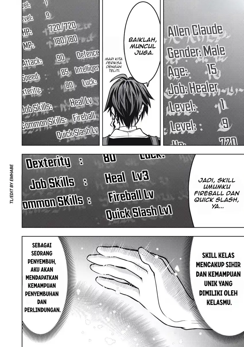 Academy Saikyou no Mob Healer: Shinigee Sekai no Mob ni Tensei Shita Ore wa, Hazure Job [Healer] to Gensaku Chishiki de Musou Suru Chapter 1.2 Gambar 6